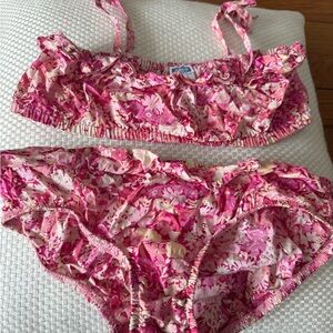 Jacadi Pink Floral Bandeau Set